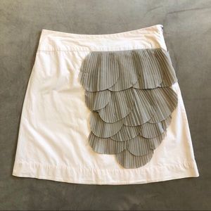 Anthro Floreat Rose-of-Sharon lined skirt EUC